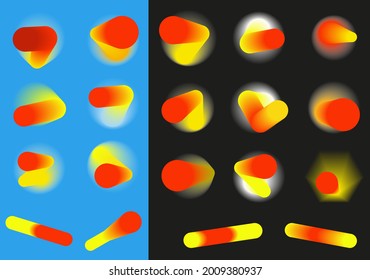 Los elementos de etiqueta de pancarta de diseño de conjunto grande identifican la ilustración del vector espacial. Símbolos 3D vacíos de pegatinas espacio texto, publicidad, decoración, signo de empaque. Medicina de diseño gráfico, tabletas, salud vitamínica.