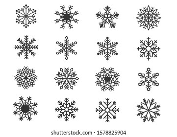 Snowflake Icons Set Winter Snowflakes Winter Stock Vector (Royalty Free ...