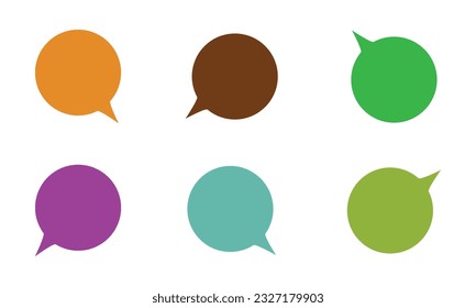 Big set of dialog boxes different variants drawn by hand. Vector flat illustrations. Collection pastel color doodle for talk, dialogue, decoration on white background.