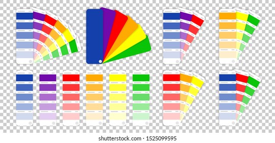 Big set of different color palette. Vector illustration on transparent background.