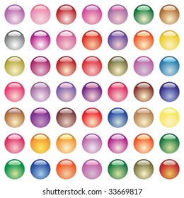 Big set of different colored glossy buttons