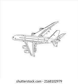 Big Set of Different Kind of Airplanes Silhouettes. In Flight, Running, Takeoff, Landing, Front, Profile, Back, Up and Bottom Views. High Detail, Very Smooth, air fighter. Vector Illustration.