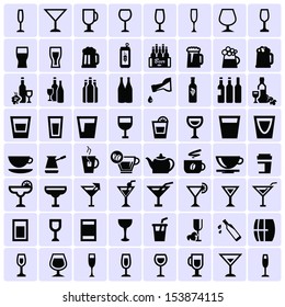 Big set of drinks icons