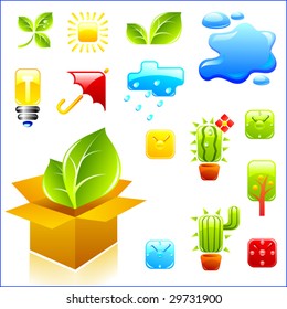 Big set of eco icons.