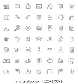 big set of ecommerce icon with simple outline and modern style, editable stroke vector eps 10