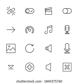 Gran conjunto de iconos de línea de edición. Ilustración vectorial aislada en un fondo blanco. Símbolos de calidad premium. Iconos vectoriales de trazo para el concepto o gráficos web. Sencillos signos de línea delgada.