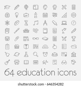 big set of education icons