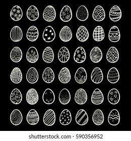 Big set of eggs for Happy Easter, vector illustration