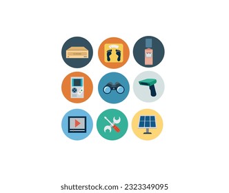 gran conjunto de dispositivos electrónicos en gris.proceso creativo, negocios y finanzas, oficina y negocios, seguridad y protección, compras y comercio, educación y conocimiento, tecnología y hardware.
