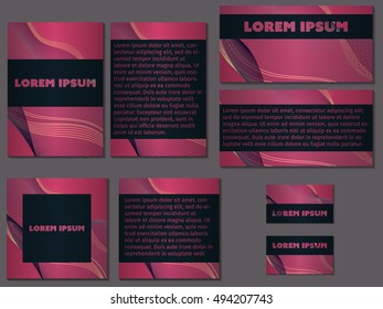 Big set of elegant brochures, invitations, covers and business cards. Nice vector illustration