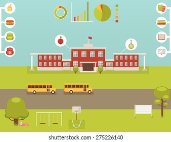 Big set of elements for school infographic