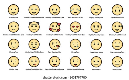 Big set of emoticon vector isolated on white background. Emoji vector.