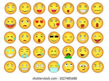 Big set of emoticons. Face emotions vector illustration