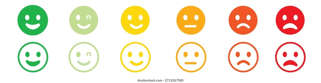Big set of emoticons. Funny emoticons faces with facial expressions. Full editable vector icons. Detailed emoji icons. Emoji set.