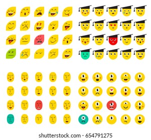 Big Set of Emotion Faces for Devices. Vector Illustration.