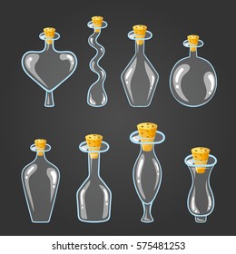 Big set with empty different bottle elixir