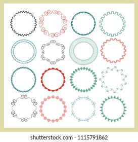 big set of  empty round frames. vector design elements