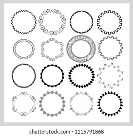 big set of  empty round frames. vector design elements