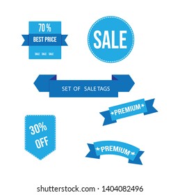 Big set of empty sale ribbons, frames