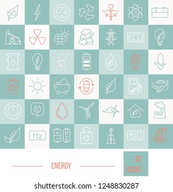Big set of energy vector icons.