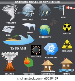 Big Set Extreme Weather Conditions Vector Stock Vector (Royalty Free ...