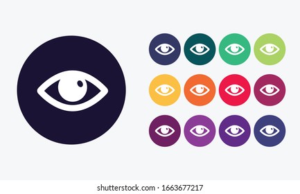  Big set of eye icon isolated on white background. 