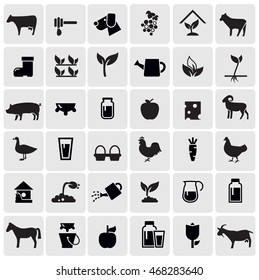 Big set of farm symbols icons