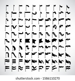 big set of flag vector illustration icons