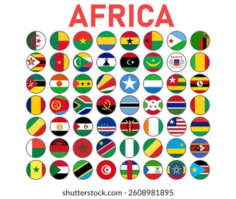 Big set of flags of countries Africa vector
Round vector flags set on white background