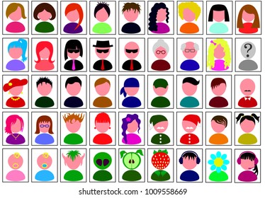 Big Set of flat Avatars
