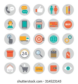  big set of flat icons for online shopping internet  infographic elements