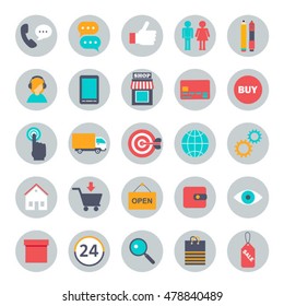  big set of flat icons for online shopping internet  infographic