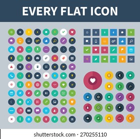 Big set of flat icons. Trendy icons for mobile app and webdesign.
