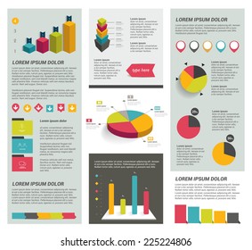 Big set of flat infographic elements. Layout template. Vector. 