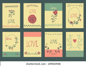 Big set of floral graphic design elements graphic, Love, wreaths, ribbons and labels.