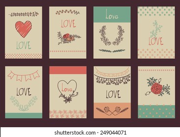 Big set of floral graphic design elements graphic, Love, wreaths, ribbons and labels. 