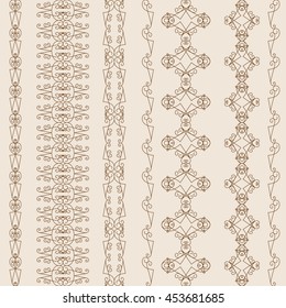 Big Set of Flourish Art Deco Dividers and  Flourishes Border. Vintage Calligraphic Ornaments. Luxury Greeting Decoration Design for Wedding or Birthday Invitations