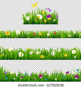 Big Set Flowers Borders Gradient Mesh, Vector Illustration