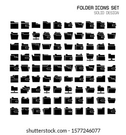 big set of folder and archive icons 