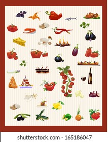 Big set of foods