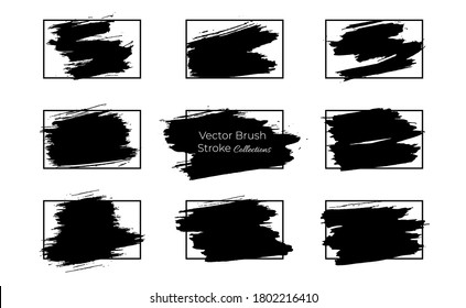 Big Set Rahmen Schwarze Grunge Brush Stroke Vorlage