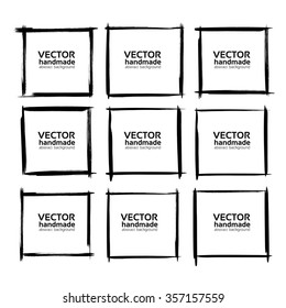 Big set of frames  banners  from abstract thin smear isolated on a white background
