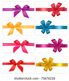 Big set of  gift bows with ribbons. Vector.