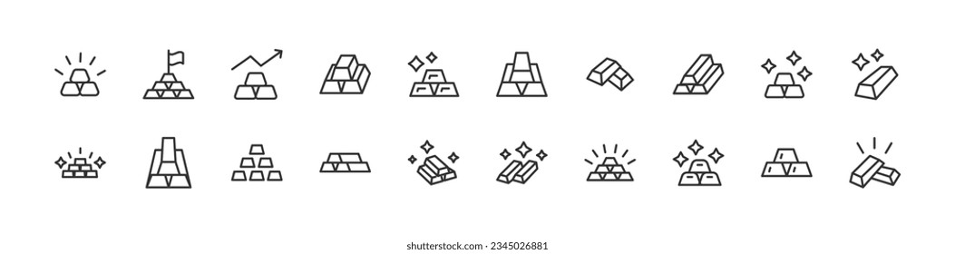 Big set of gold line icons. Vector illustration isolated on a white background. Premium quality symbols. Stroke vector icons for concept or web graphics. Simple thin line signs.