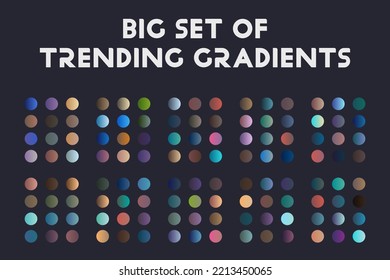 Big set of gradients. Color combinations. Vector