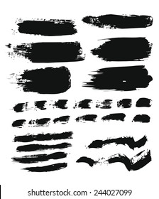 Big set of grunge brush strokes. Vector elements for your design