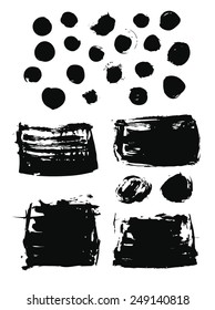 Big set of grunge brush strokes. Vector elements for your design
