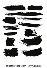 Big set of grunge brush strokes. Vector elements for your design