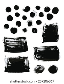 Big set of grunge brush strokes. Vector elements for your design