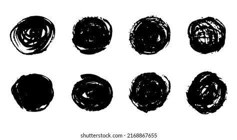 Große Grunge grob zerrissene Formen. Marker-Highlighter-Sammlung. Vektorhintergrund.  Rahmen bündeln. Distressive Flecken, Kreis, Box. Handgezeichnete Dooddesign-Elemente
